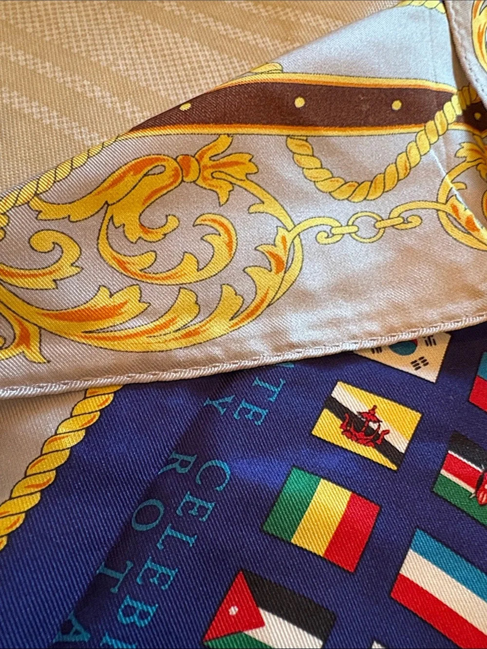 Vintage pure silk Celebrating 100 years Rotary  square scarf